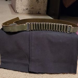 Zara green buckle leather belt
